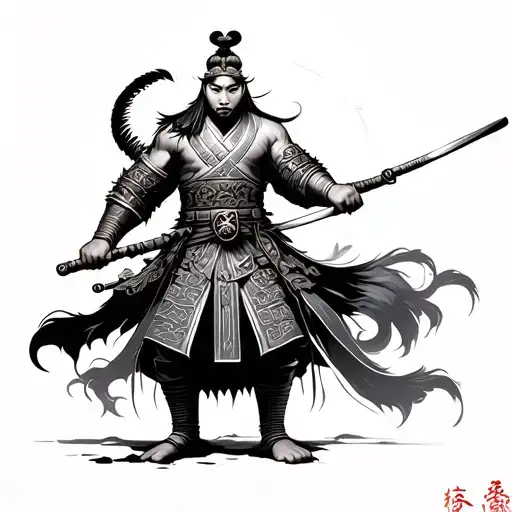 Chinese Warrior tattoo design idea