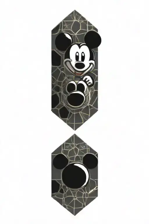 hexagons as lemons in mickey mouse tattoo design idea