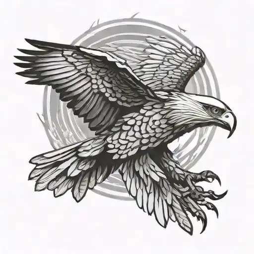 shadow soaring eagle tattoo design idea