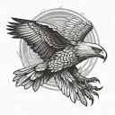 shadow soaring eagle tattoo design idea