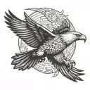 shadow soaring eagle tattoo design idea