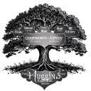 family tree back tattoo with the last name Huggins in it. the names on the tree are Brennen, Blair, Ashley, Addison, tattoo design idea