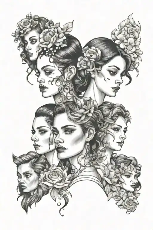 Eva, Ada, Maria, Olivia tattoo design idea