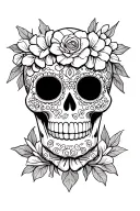 basic sugar skull tattoo design idea
