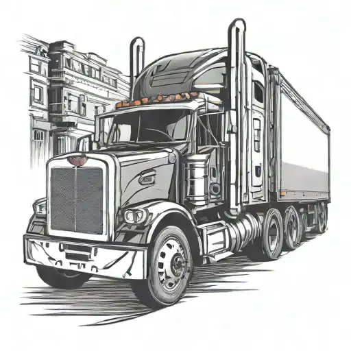 Peterbilt style truck tattoo design idea