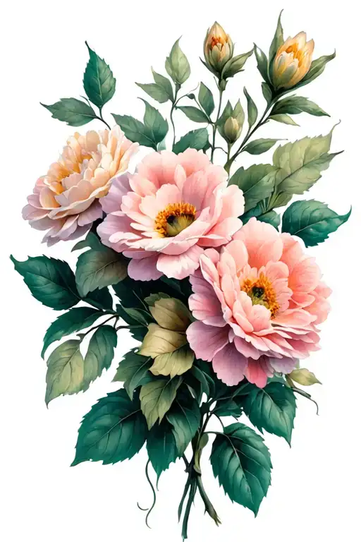 stems with Eris flowers tattoo design idea