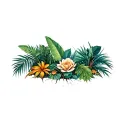 jungle plants Filler tattoo on shoulder tattoo design idea