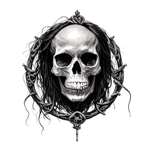 Death from The Sandman in an ouroboros frame not a skull tattoo design idea