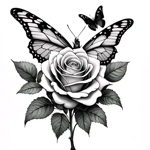 reasons to live are reasons to die with roses and butterflies  tattoo design idea