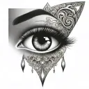 Gypsy queen eye diamond tattoo design idea