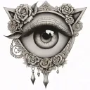 Gypsy queen eye diamond tattoo design idea