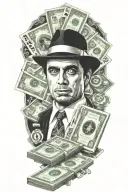 include Scarface 100 dollar bills and poker chips tattoo design idea
