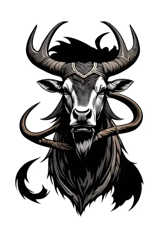 viking history inspired tattoo and zodiac sign taurus intertwined tattoo design idea