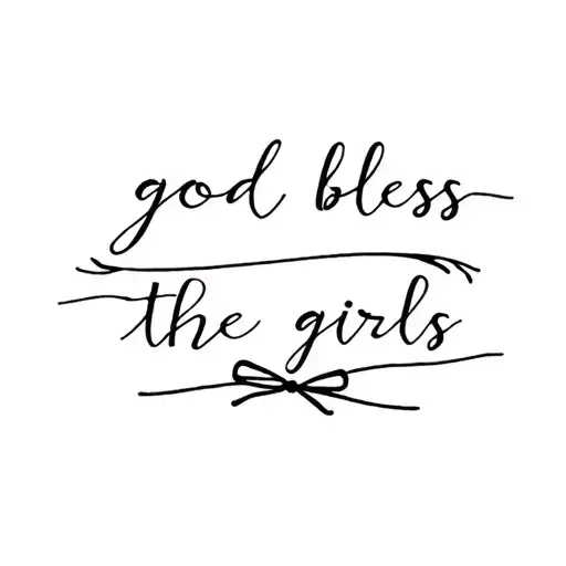 god bless the girls bows (girly and small) tattoo design idea