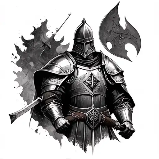 polish templar knight tattoo design idea