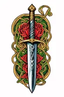celtic dagger tattoo design idea