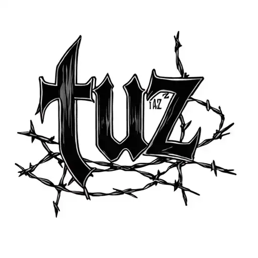 croos with barbed wire with the last name tuz in the croos for my arm tattoo design idea