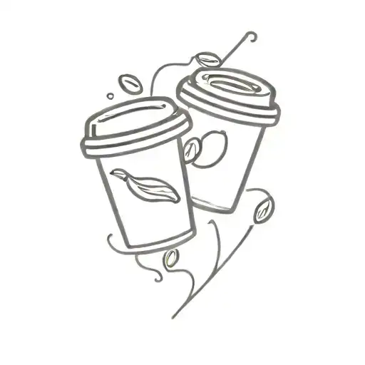 minimal couple tattoo who loves coffee beans tattoo design idea