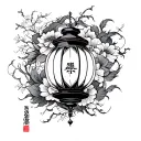 lantern jap patterns tattoo design idea