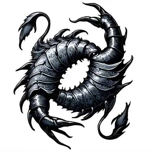 scorpio pisces sign mixed tattoo design idea