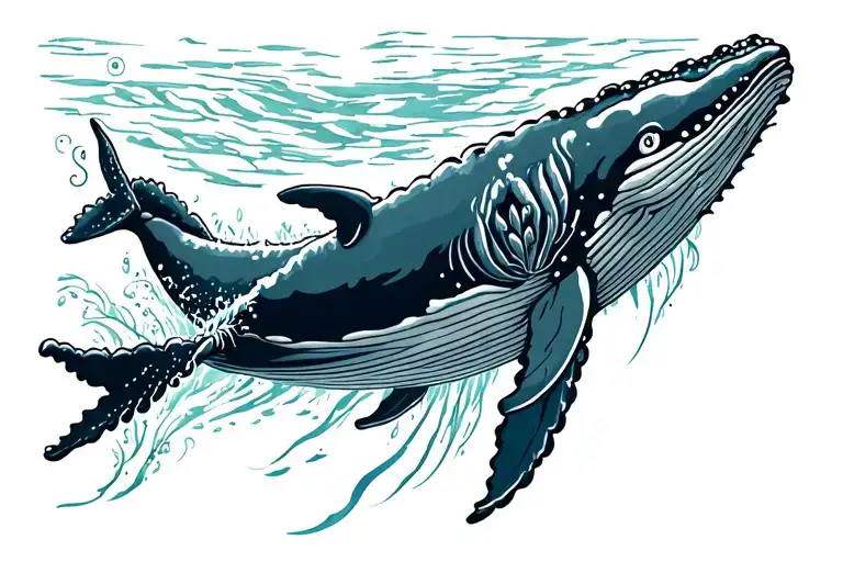 Humpback Whale tattoo design idea