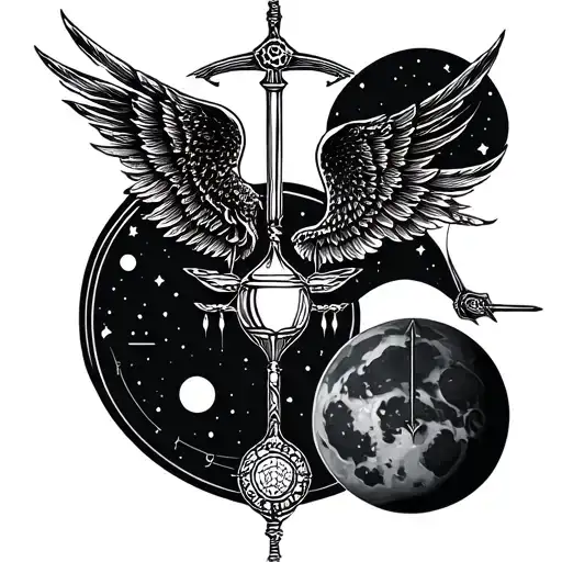 Libra, Gemini and Sagittarius constellation tattoo design idea