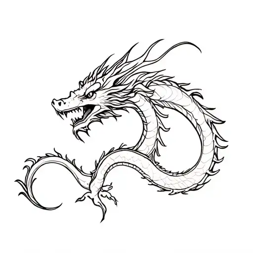 Korean style dragon tattoo design idea