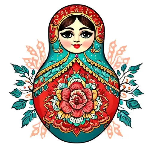 russian doll midle finger upp showing thung tattoo design idea