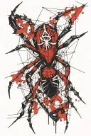 goth spider, angular aggressive black work  tattoo design idea