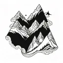 snowboarding mountains tattoo design idea