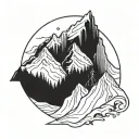 snowboarding mountains tattoo design idea