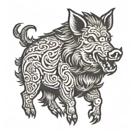 Wild Boar tattoo design idea