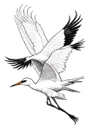 two cranes flying tattoo design idea