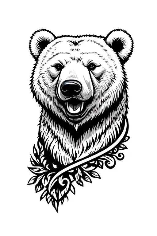 spirit bear head tattoo design idea
