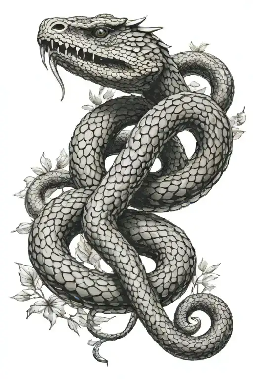 Serpent Gorynych in Slavic Realism Style tattoo design idea