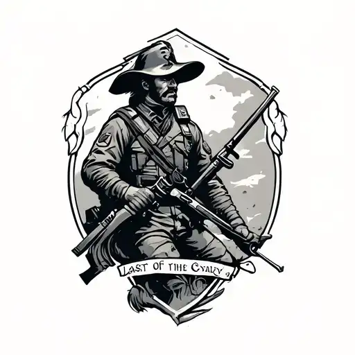 last of the cavalry scouts army tattoo design idea