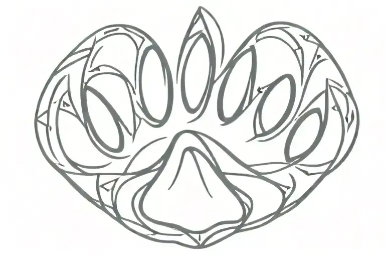 badger paw print tattoo design idea