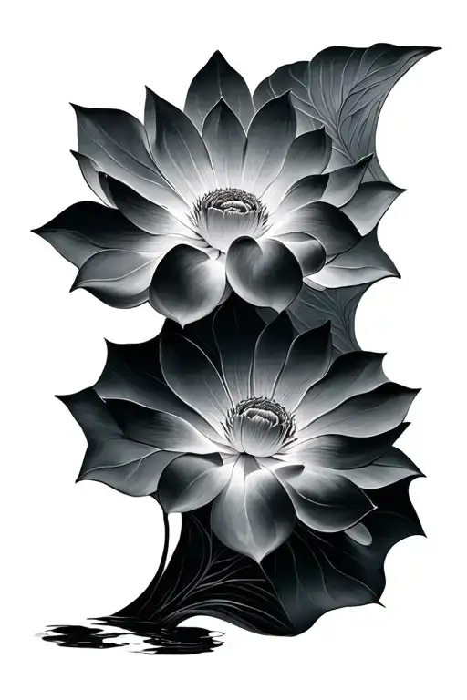 lotus leaf morphing tattoo design idea