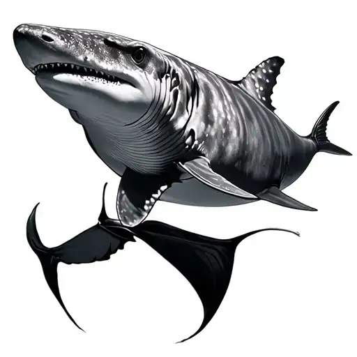 Whale Shark And Manta Ray tattoo design idea