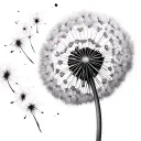 blowing dandelion tattoo design idea