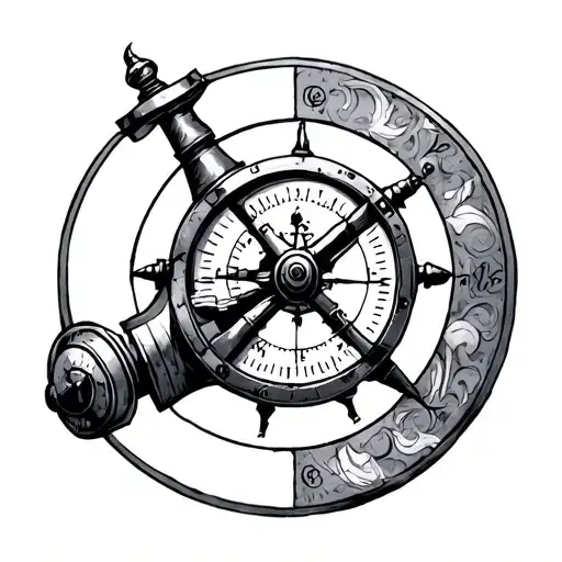 sextant navigation tattoo design idea