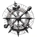 sextant navigation tattoo design idea