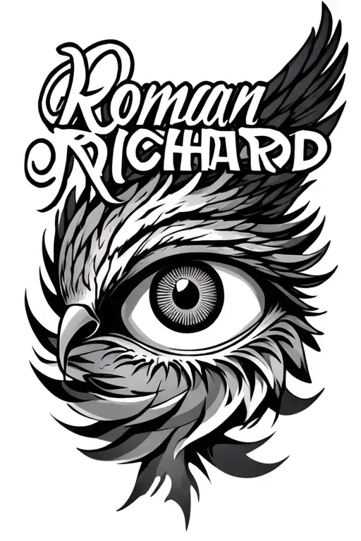 "Roman Richard " hawk eye tattoo design idea