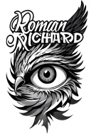 "Roman Richard " hawk eye tattoo design idea
