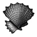 scallop shell with morse code tattoo design idea