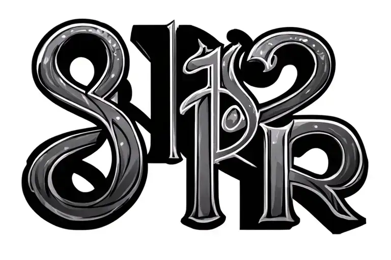 "8 18 21" The letters S, H and R tattoo design idea