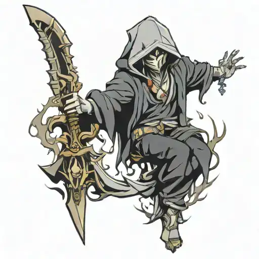 anime minato grim reaper tattoo design idea