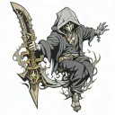 anime minato grim reaper tattoo design idea