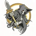 anime minato grim reaper tattoo design idea