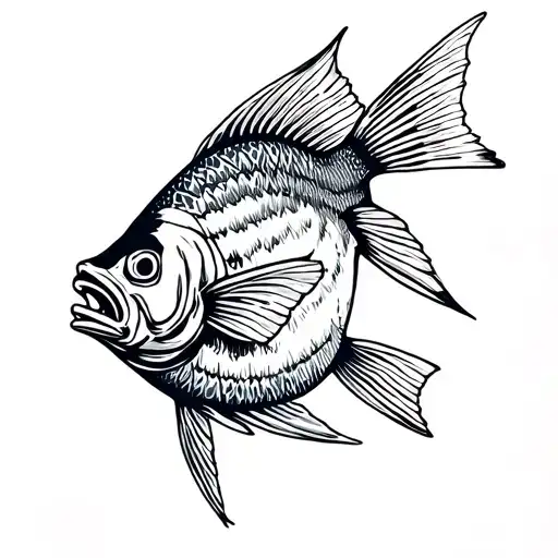 Fish with cigar tattoo design idea
